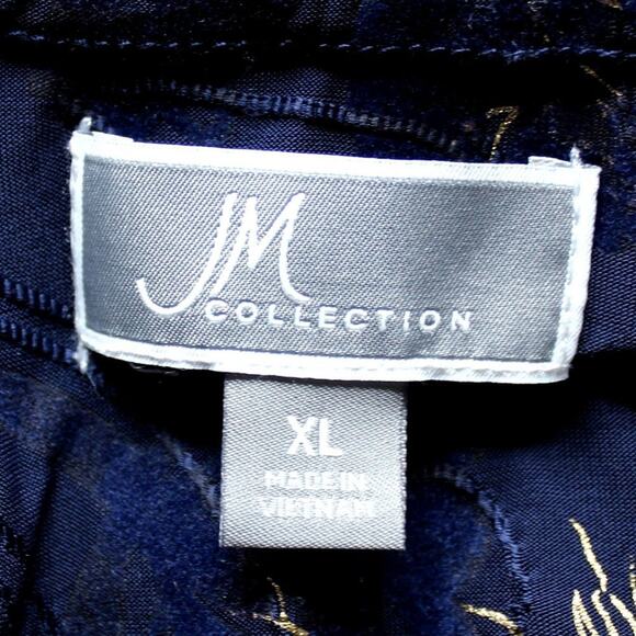 JM Collection Women's Gold Metallic Embroidered Top Size XL - Picture 7 of 10